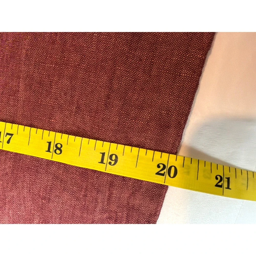 Pottery Barn Classic Belgian Linen Knife Edge Shams King Auburn Set of 2